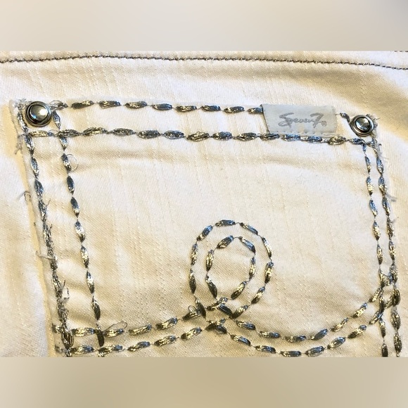 Ladies size 12 Seven7 white denim lightweight jeans-Rocker Slim fit - Picture 8 of 8